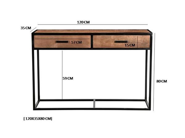 Grote foto sidetable sturdy 2 lades 120x35x80 cm huis en inrichting eettafels