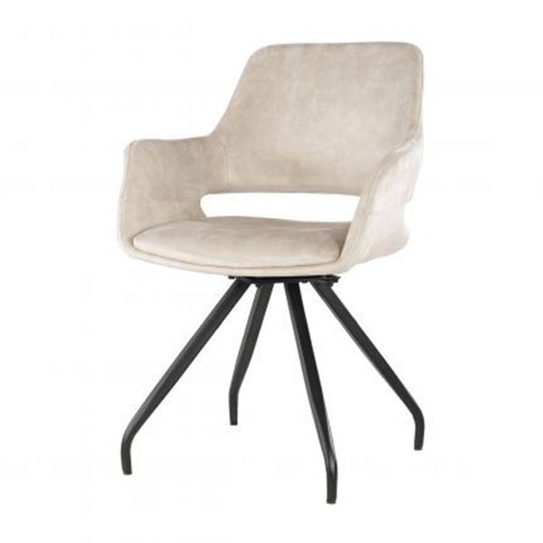 Grote foto eetkamerstoel capp beige velvet draaibaar bestseller huis en inrichting stoelen