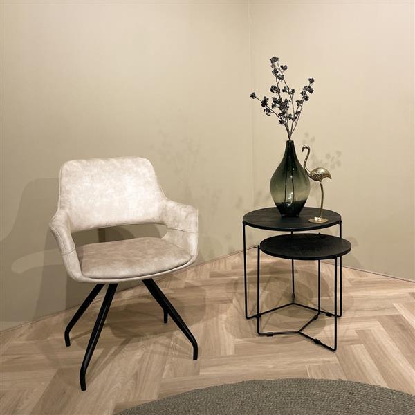 Grote foto eetkamerstoel capp beige velvet draaibaar bestseller huis en inrichting stoelen