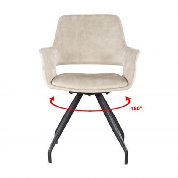 Grote foto eetkamerstoel capp beige velvet draaibaar bestseller huis en inrichting stoelen