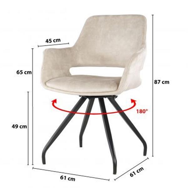 Grote foto eetkamerstoel capp beige velvet draaibaar bestseller huis en inrichting stoelen