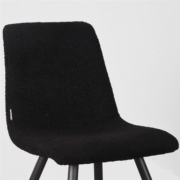 Grote foto eetkamerstoel jep 45x56x85 cm zwart teddy zwart metaal huis en inrichting stoelen