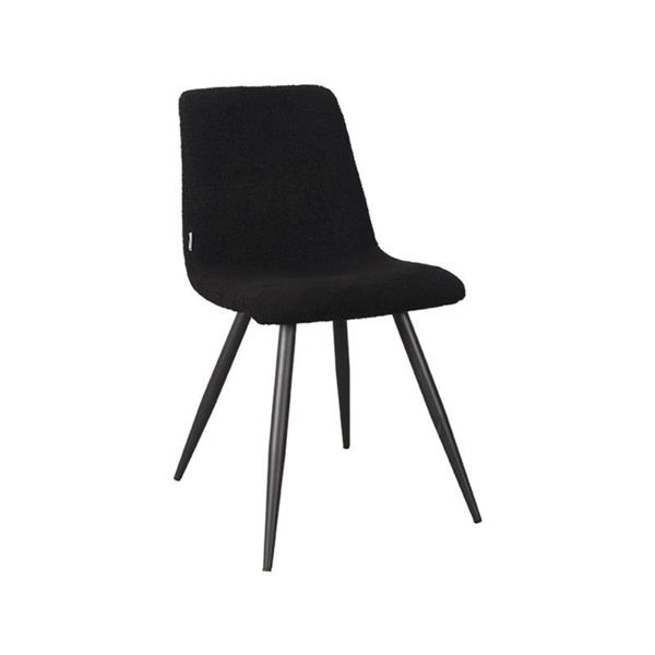 Grote foto eetkamerstoel jep 45x56x85 cm zwart teddy zwart metaal huis en inrichting stoelen