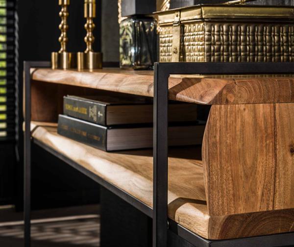 Grote foto kaptafel edge massief acacia naturel open vak huis en inrichting eettafels