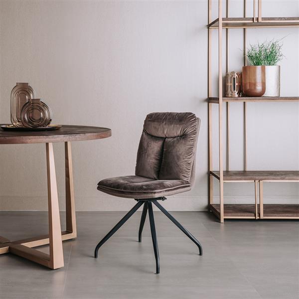 Grote foto eetkamerstoel rota draaibaar lush brown zwart huis en inrichting stoelen