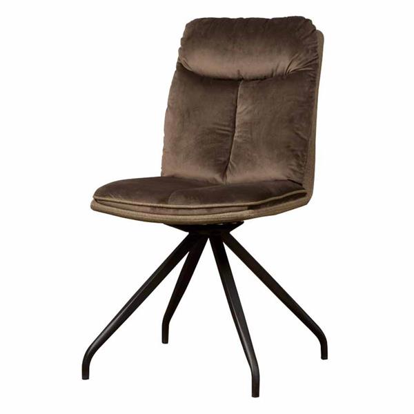 Grote foto eetkamerstoel rota draaibaar lush brown zwart huis en inrichting stoelen