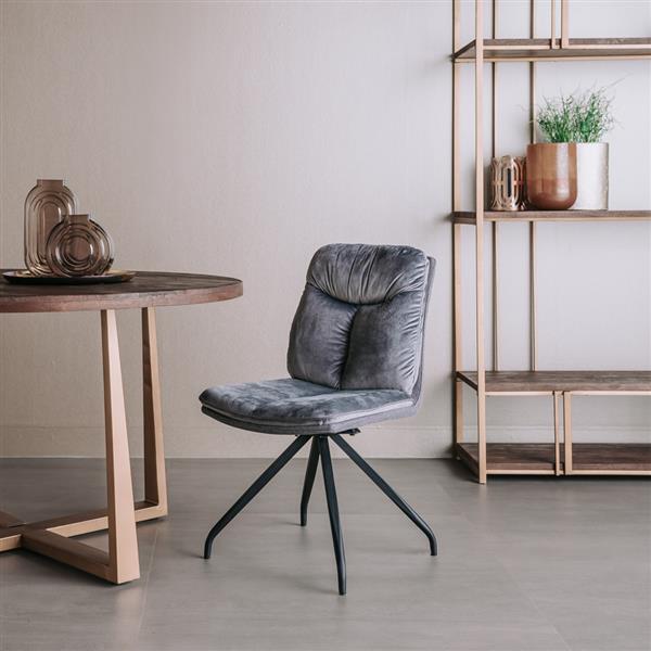 Grote foto eetkamerstoel rota draaibaar lush grey zwart huis en inrichting stoelen