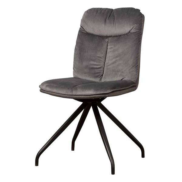 Grote foto eetkamerstoel rota draaibaar lush grey zwart huis en inrichting stoelen