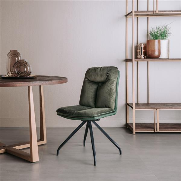 Grote foto eetkamerstoel rota draaibaar lush green zwart huis en inrichting stoelen