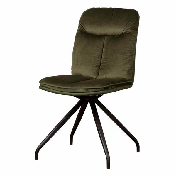 Grote foto eetkamerstoel rota draaibaar lush green zwart huis en inrichting stoelen