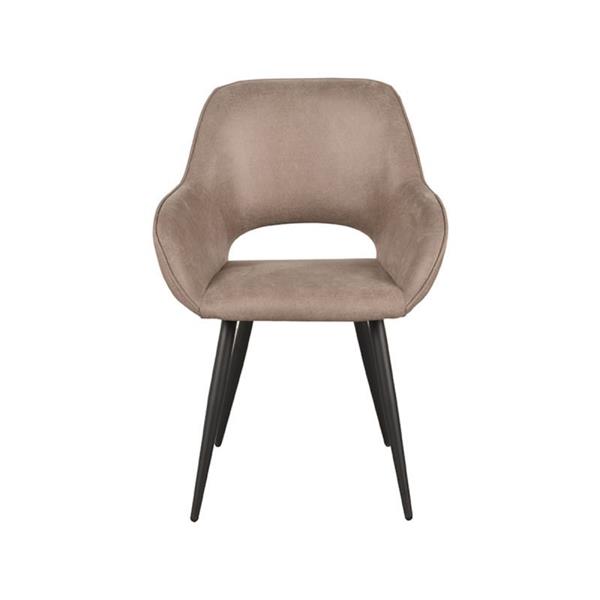 Grote foto eetkamerstoel fer 58x57x87 cm micro suede taupe huis en inrichting stoelen