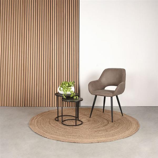 Grote foto eetkamerstoel fer 58x57x87 cm micro suede taupe huis en inrichting stoelen