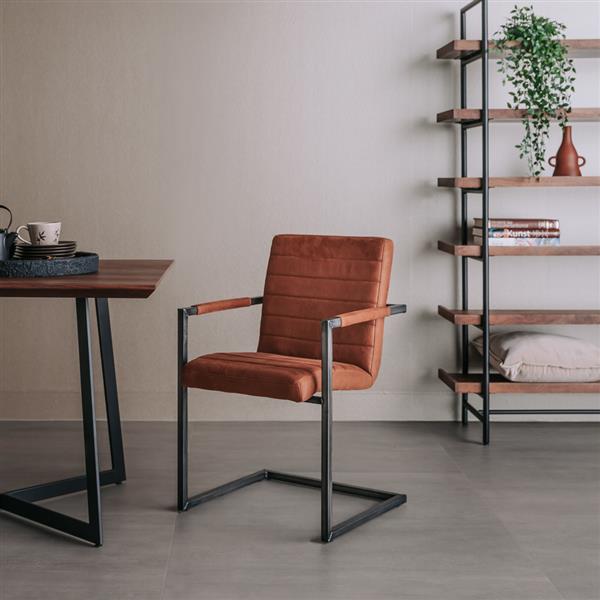 Grote foto eetkamerstoel rocca bull cognac huis en inrichting stoelen
