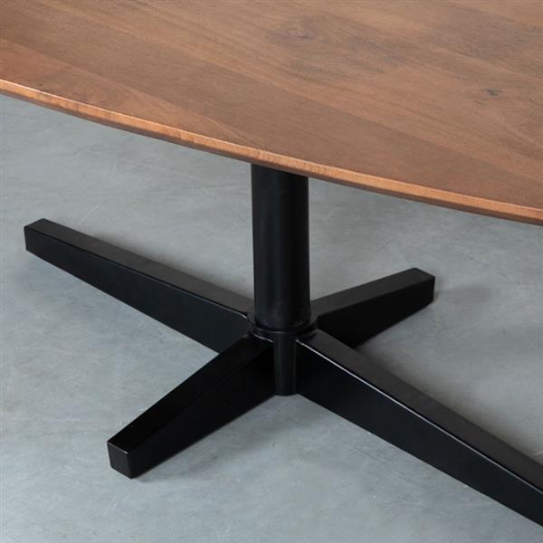 Grote foto eettafel rosie 260x110x76 cm nature smooth mangohout zwart metaal huis en inrichting eettafels