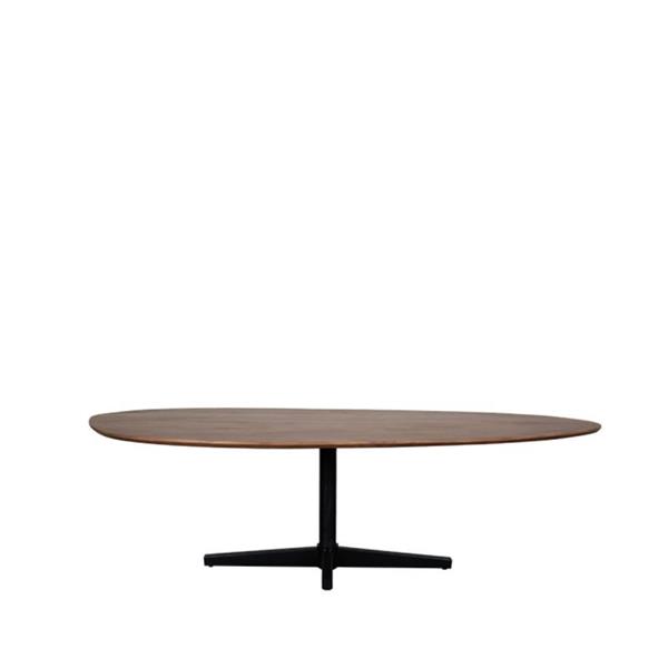 Grote foto eettafel rosie 260x110x76 cm nature smooth mangohout zwart metaal huis en inrichting eettafels