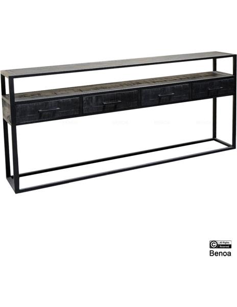 Grote foto sidetable jax black edition zwart visgraat 4 lades 180x30x78 cm huis en inrichting eettafels