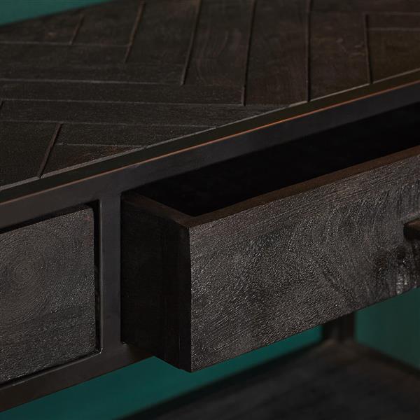 Grote foto sidetable jax black edition zwart visgraat 4 lades 180x30x78 cm huis en inrichting eettafels