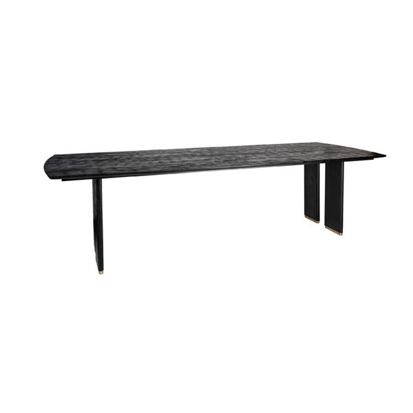 Grote foto eettafel liber zwart mangohout koper gouden rand 200 cm huis en inrichting eettafels