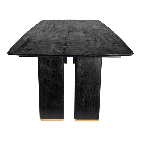 Grote foto eettafel liber zwart mangohout koper gouden rand 200 cm huis en inrichting eettafels