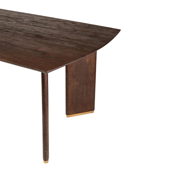 Grote foto eettafel liber zwart mangohout koper gouden rand 200 cm huis en inrichting eettafels