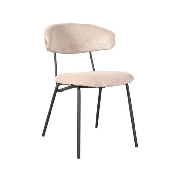 Grote foto eetkamerstoel zack naturel ribcord zwart metaal huis en inrichting stoelen