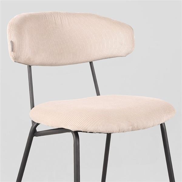 Grote foto eetkamerstoel zack naturel ribcord zwart metaal huis en inrichting stoelen