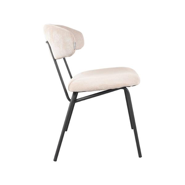 Grote foto eetkamerstoel zack naturel ribcord zwart metaal huis en inrichting stoelen
