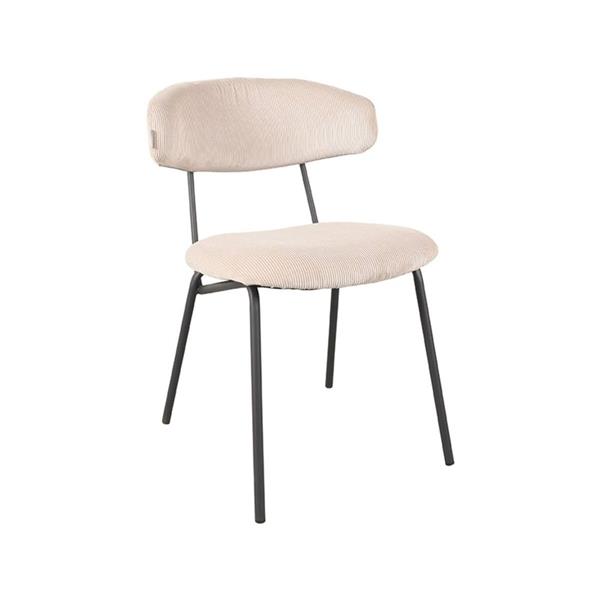 Grote foto eetkamerstoel zack naturel ribcord zwart metaal huis en inrichting stoelen
