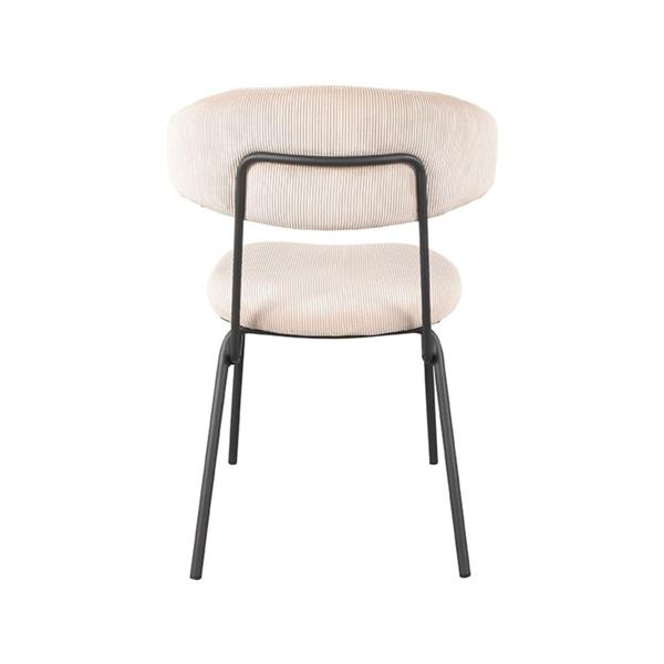Grote foto eetkamerstoel zack naturel ribcord zwart metaal huis en inrichting stoelen