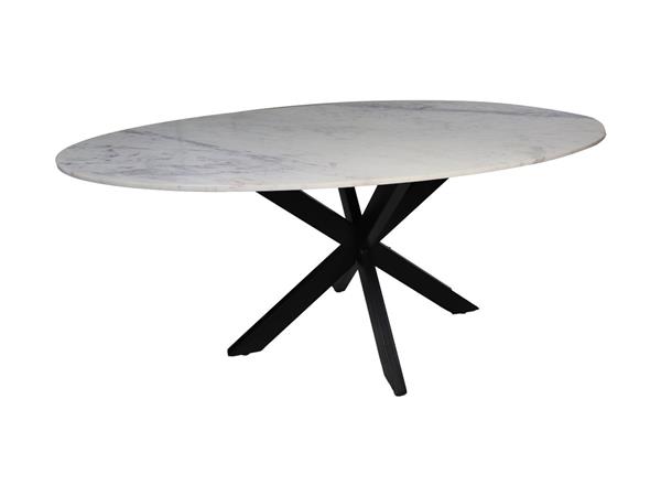Grote foto eettafel marmer ovaal spider white 180 cm huis en inrichting eettafels