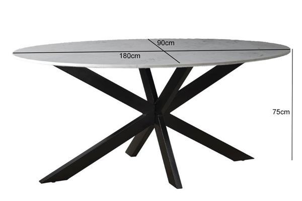 Grote foto eettafel marmer ovaal spider white 180 cm huis en inrichting eettafels