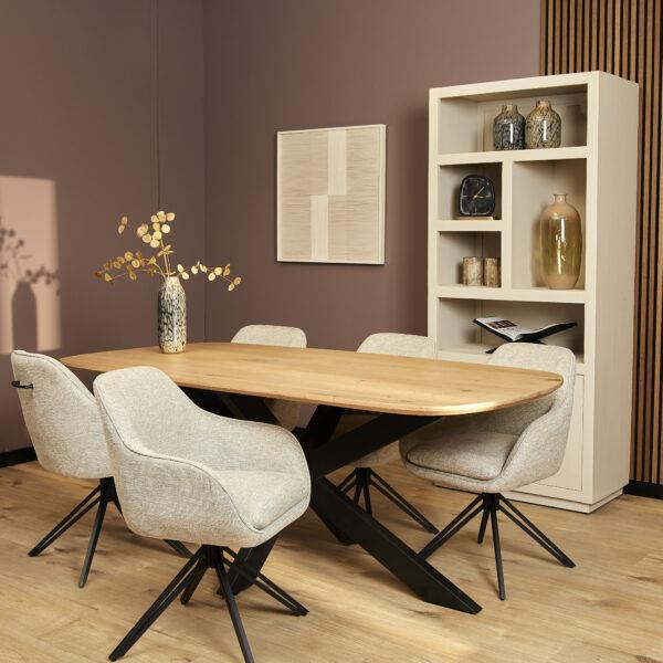 Grote foto eetkamerstoel jens beige met armleuning draaibaar huis en inrichting stoelen