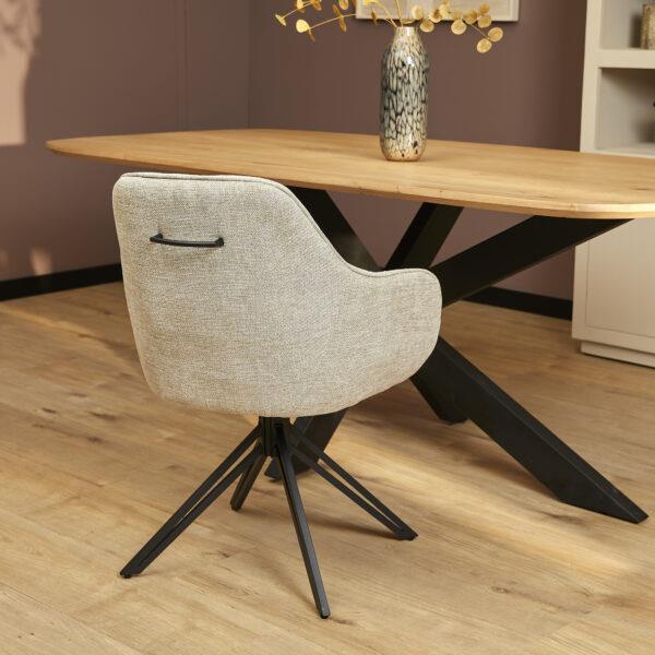 Grote foto eetkamerstoel jens beige met armleuning draaibaar huis en inrichting stoelen