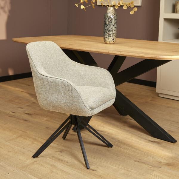 Grote foto eetkamerstoel jens beige met armleuning draaibaar huis en inrichting stoelen