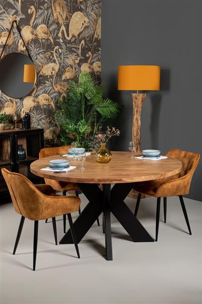Grote foto tafelpoot 3d model 90x90 cm gepoedercoat zwart metaal huis en inrichting eettafels