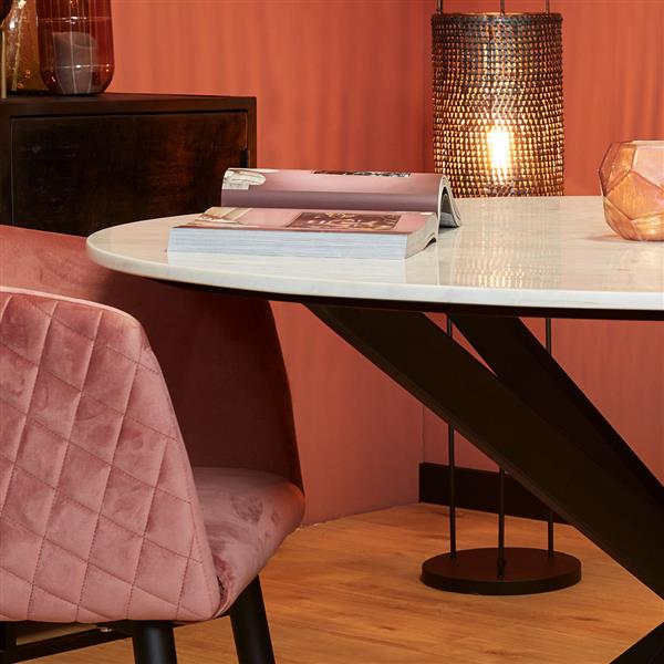 Grote foto eettafel rond lynn marmer wit 130 cm huis en inrichting eettafels