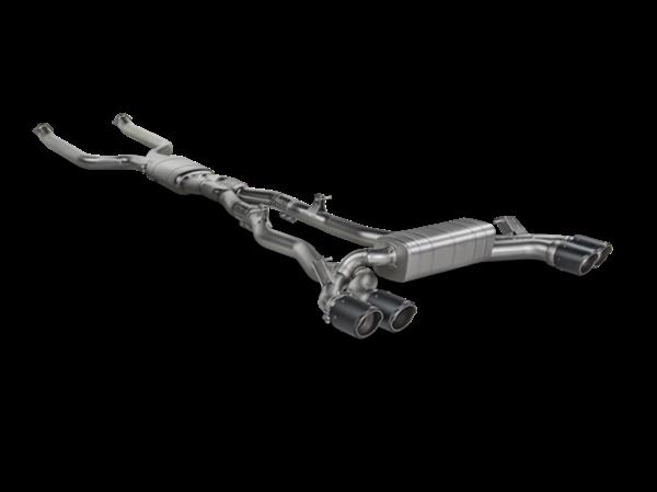 Grote foto dit betreft een bmw g90 g99 m5 akrapovic uitlaat systeem auto onderdelen tuning en styling
