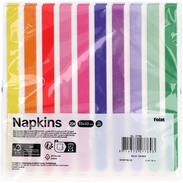 Grote foto napkins stripetastic 33x33cm 20 verzamelen overige verzamelingen