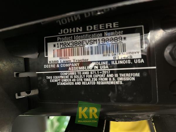 Grote foto john deere x380 692959 tuin en terras zitmaaiers