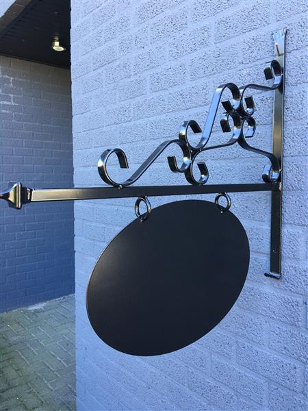 Grote foto uithangbord zwart 75 cm ovaal ijzer verzamelen overige verzamelingen