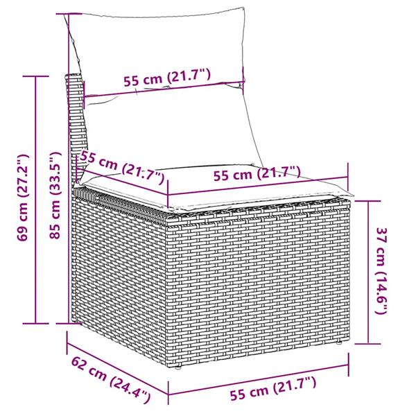 Grote foto vidaxl 4 delige loungeset met kussens poly rattan lichtgrijs tuin en terras tuinmeubelen