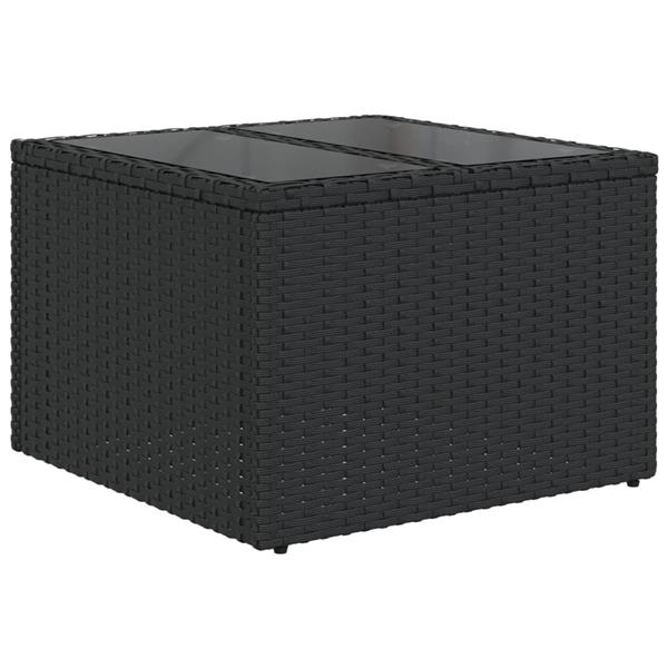 Grote foto vidaxl 4 delige loungeset met kussens poly rattan zwart tuin en terras tuinmeubelen