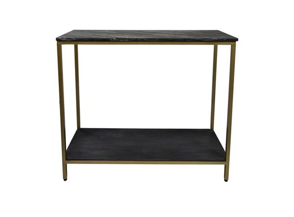 Grote foto wandtafel marmer 100x35x86 zwart marmer goud metaal huis en inrichting eettafels