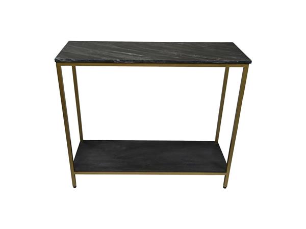 Grote foto wandtafel marmer 100x35x86 zwart marmer goud metaal huis en inrichting eettafels