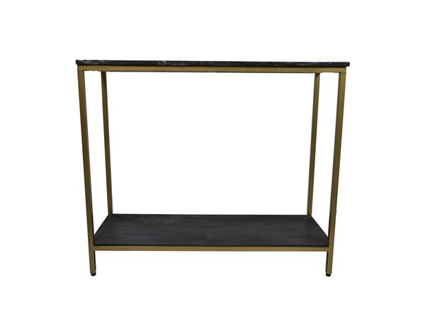 Grote foto wandtafel marmer 100x35x86 zwart marmer goud metaal huis en inrichting eettafels