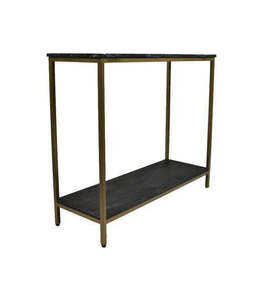 Grote foto wandtafel marmer 100x35x86 zwart marmer goud metaal huis en inrichting eettafels