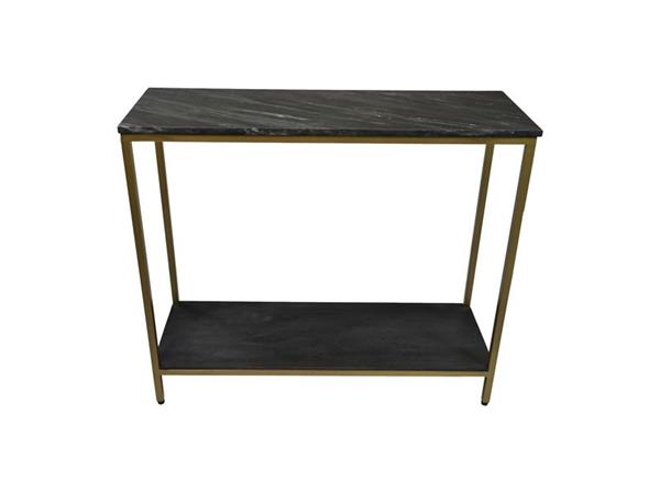 Grote foto wandtafel marmer 100x35x86 zwart marmer goud metaal huis en inrichting eettafels