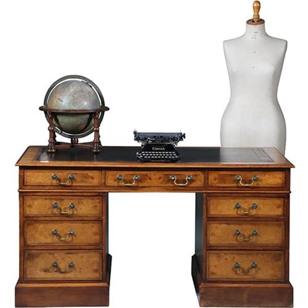 Grote foto bureau engeland noten met wortelnoten en zwart leer ca 1910 no.280340 antiek en kunst overige in antiek gebruiksvoorwerpen