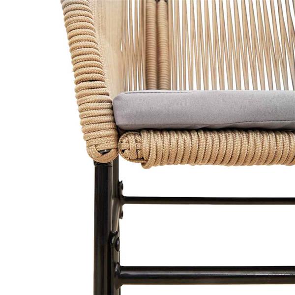 Grote foto vidaxl 5 delige tuinset met kussens poly rattan glas bruin tuin en terras tuinmeubelen