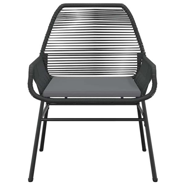 Grote foto vidaxl 5 delige tuinset met kussens poly rattan glas zwart tuin en terras tuinmeubelen
